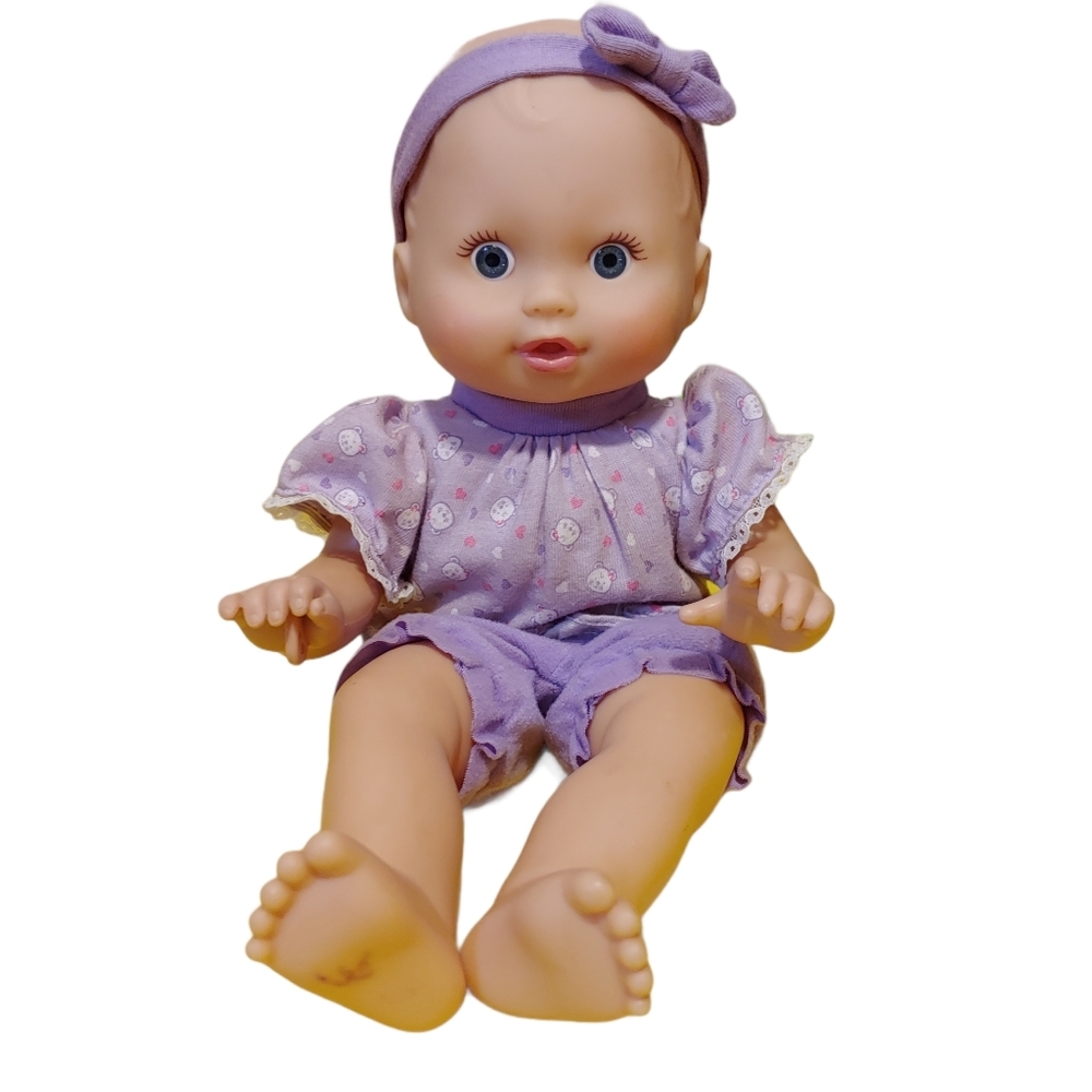 Fisher price peekaboo baby doll purple outfit